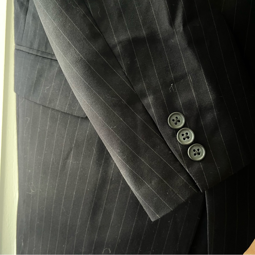 Hart Schaffner Marx Nordstrom Dark Navy Pinstripe Suit Jacket Size 42L - Picture 8 of 13